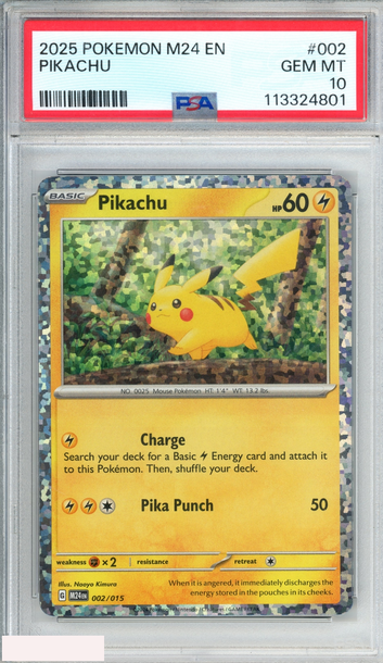 2025 POKEMON M24 EN MCDONALDS COLLECTION PIKACHU #002 PSA 10 GEM MT