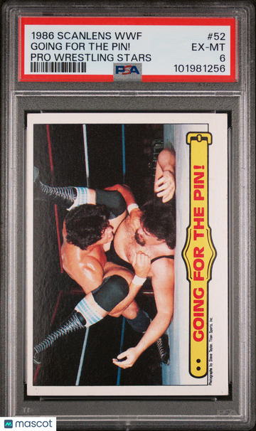 1986 Scanlens WWF Pro Wrestling Stars Going For The Pin! #52 PSA 6