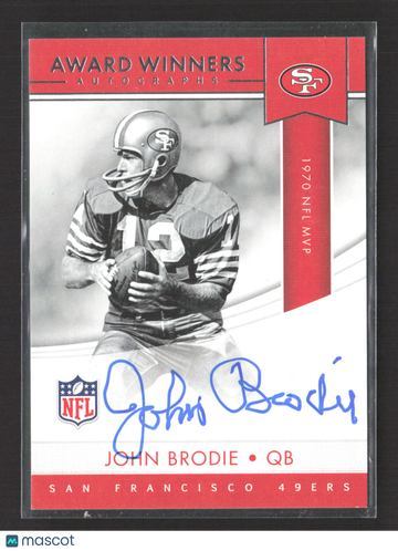 2017 Panini Award Winners Autographs John Brodie #AWA-JH