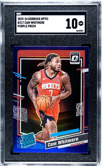 2023-24 Panini Donruss Optic Purple Prizm Cam Whitmore #217 RC SGC 10