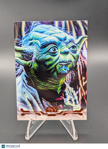2025 Topps Star Wars Smugglers Outpost Stellar Art Card Yoda #SAS-98