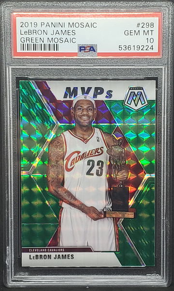 2019 Mosaic LeBron James MVP Green Mosaic PSA 10