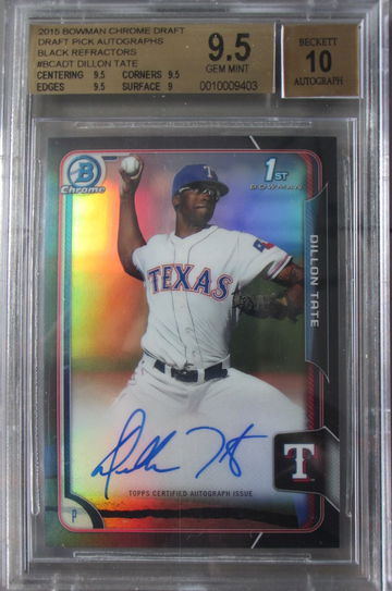 Dillon Tate 2015 Bowman Chrome Draft Auto Black Refractor #/35 BGS 9.5