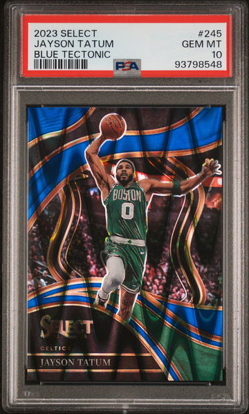 2023 PANINI SELECT JAYSON TATUM BLUE TECTONIC COURTSIDE #245 PSA 10