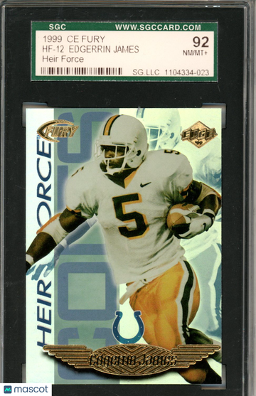1999 Collectors Edge Fury Edgerrin James #HF-12 Heir Force SGC 8.5