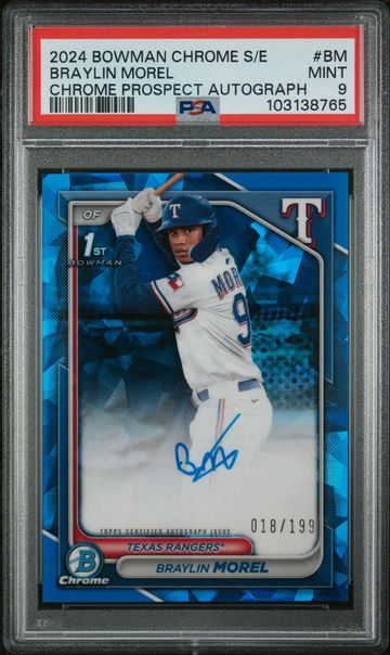 2024 Bowman Chrome Sapphire Braylin Morel #BM Auto /199 PSA 9