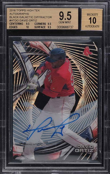 2016 TOPPS HIGH TEK BLACK GALACTIC DIFFRACTOR DAVID ORTIZ AUTO 1/1 BGS 9.5 GEM