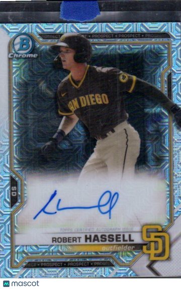 2021 Bowman Robert Hassell #BMA-RH Chrome Prospect Autographs Mojo Refractor AU