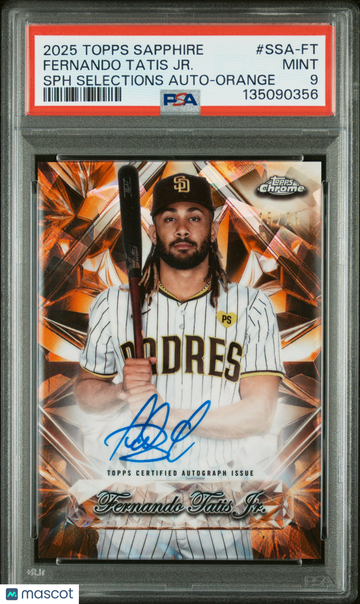 2025 Topps Chrome Sapphire Sapphire Selections Autographs Fernando Tatis JR. #SSA-FT SPH Orange /25 PSA 9 Topps