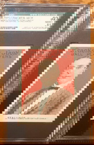 1915 Cracker Jack #162 George Stallings SGC 92 8.5 NrMt Mt plus