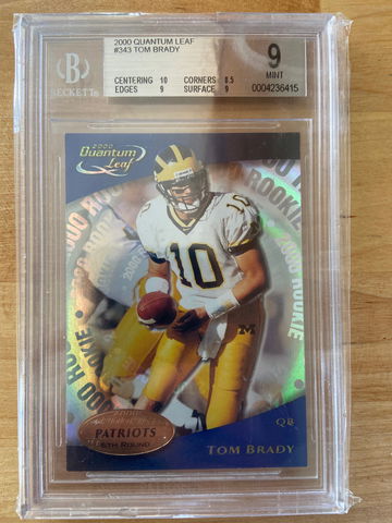 Tom Brady quantum leaf refractor BGS 9 Rookie
