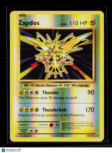 Pokemon 2016 Evolutions Zapdos #42/108