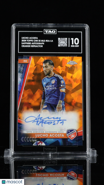 2024 Topps Chrome Sapphire Autograph Lucho Acosta #SA-LA Orange Refractor /25 TAG 10