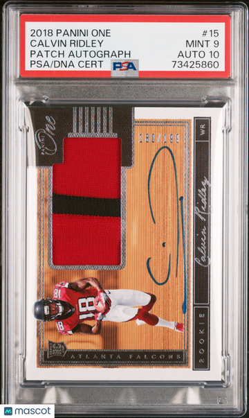 2018 Panini One Calvin Ridley #15 PSA 9 Auto 10