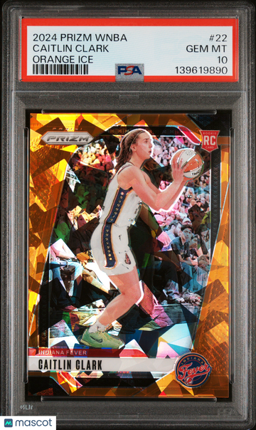 2024 Panini Prizm WNBA Caitlin Clark #22 Orange Ice PSA 10
