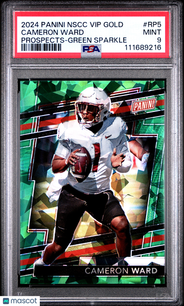 2024 Panini National Cameron Ward #RP5 Green Sparkle PSA 9