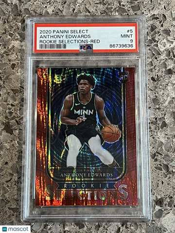 Anthony Edwards 2020 Select Rookie Selections Red Flash Prizm PSA 9 MINT