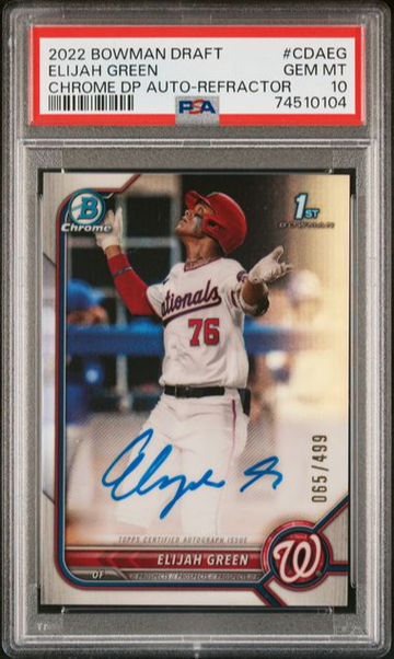 2022 Bowman Draft Elijah Green Refractor Auto /499 PSA 10