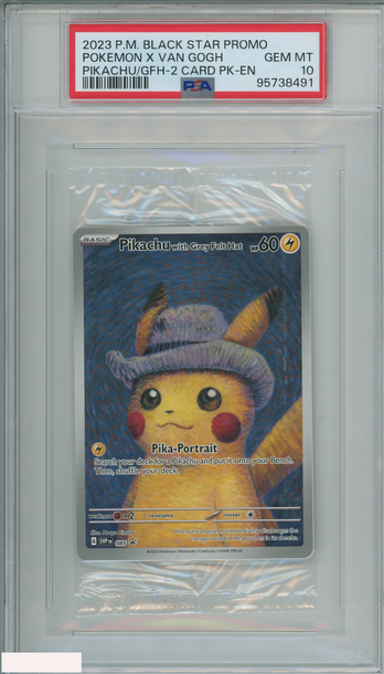 2023 POKEMON BLK STAR PROMO CELLO PACK VAN GOGH PIKACHU GFH-2 CARD PK PSA 10