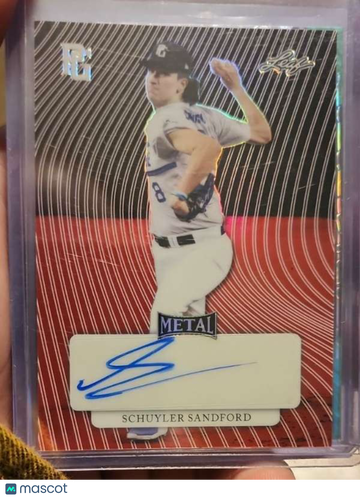 2023 Leaf Metal Perfect Game Marble - Metal Auto Marble Red Schuyler Sandford #MA-SS1