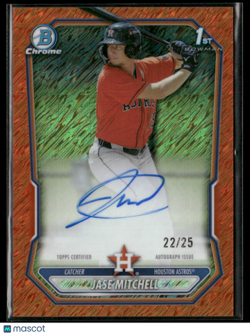 2026 Bowman Baseball Jase Mitchell #CPA-JM Orange Shimmer /25 1st Bowman Chrome Auto Topps