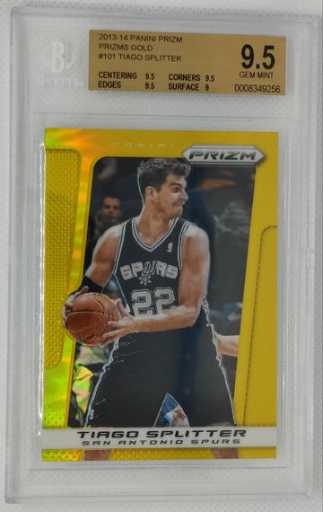 TIAGO SPLITTER 2013-14 Panini Prizm Prizms Gold #101 8/10! Spurs POP 1! - BGS 9.5 Gem Mint