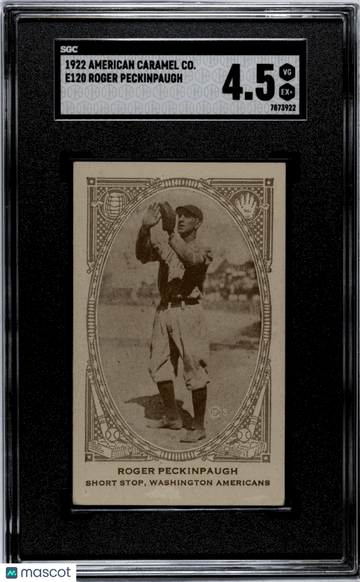 1922 American Caramel Co. (E120) Roger Peckinpaugh SGC 4.5