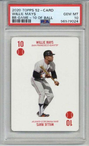 2020 TOPPS 52 CARD BASEBALL GAME WILLIE MAYS CARD GIANTS PSA 10 LOW POP