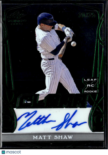 Matt Shaw 2023 Leaf Trinity Clear RC Auto Green Chicago Cubs