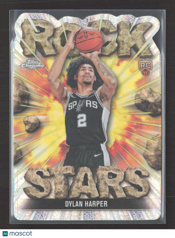 2025 Topps Chrome Rock Stars RS-17 RC Dylan Harper San Antonio Spurs Basketball Card