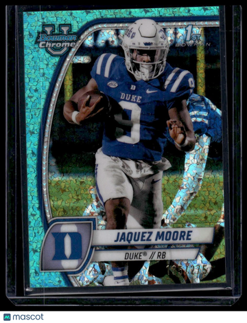 2024 Bowman University Chrome Jaquez Moore #92 Aqua Mini-Diamond Refractor SN
