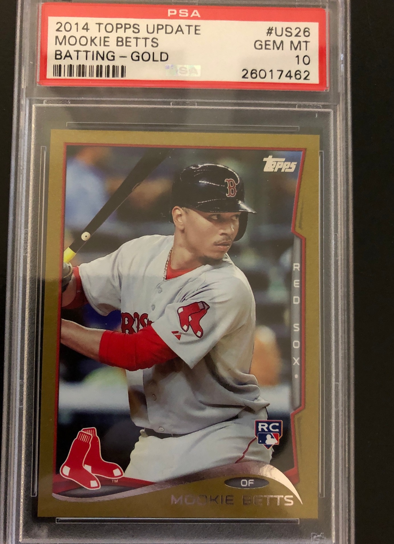 Mookie Betts 2014 Topps Update Gold PSA 10