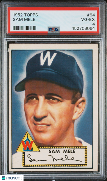 1952 Topps Sam Mele #94 PSA 4 Baseball Trading Card Short Print HOF Low Pop