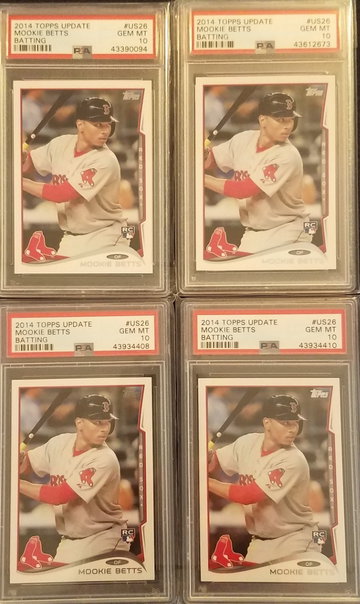 Mookie Betts 7 Update PSA 10, 1 Chrome Update PSA 10