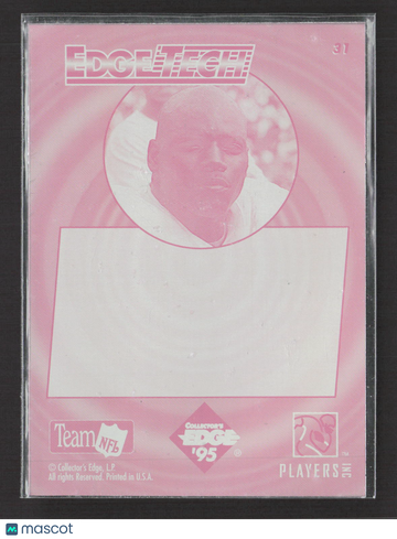 1995 Collector's Edge Edge Tech Warren Sapp #31 Magenta Printing Plate