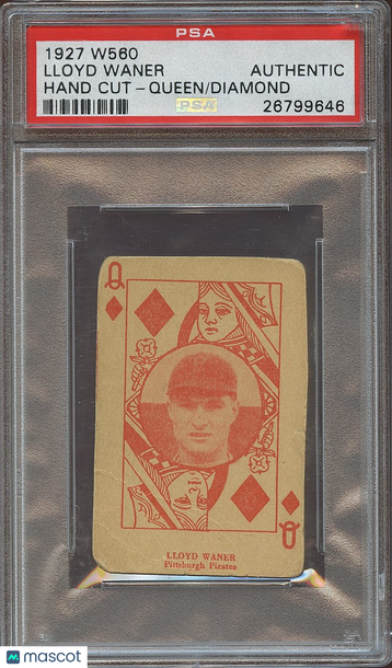 1927 W560 Hand Cut Lloyd Waner Queen Diamond PSA A