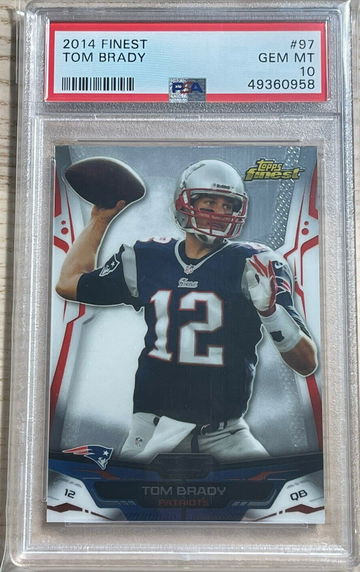 2014 Topps Finest #97 Tom Brady Base PSA 10 Gem