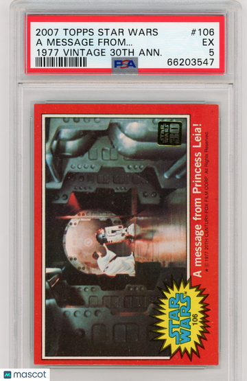 2007 Topps Star Wars 1977 Vintage 30th Anniversary Stamped Card A Message From.. . #106 PSA 5