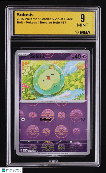 2025 Pokemon Scarlet & Violet Black Bolt Solosis Reverse Holo MBA 9 #37