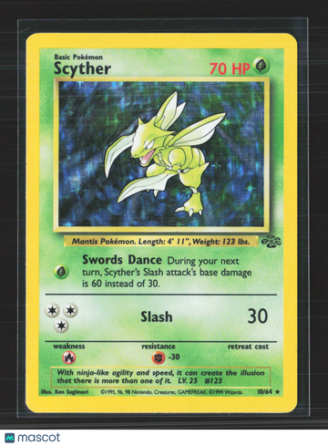 1999 Jungle Scyther Holo Rare #10/64