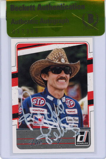 RICHARD PETTY SIGNED AUTOGRAPHED 2017 PANINI DONRUSS CARD ENCAPSULATED BECKETT