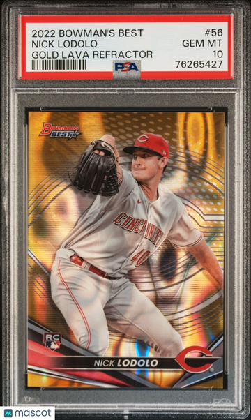 2022 Bowman Nick Lodolo #56 Gold Lava Rookie PSA 10