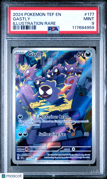2024 Pokemon Tef EN-Temporal Forces Gastly Illustration Rare PSA 9 #177