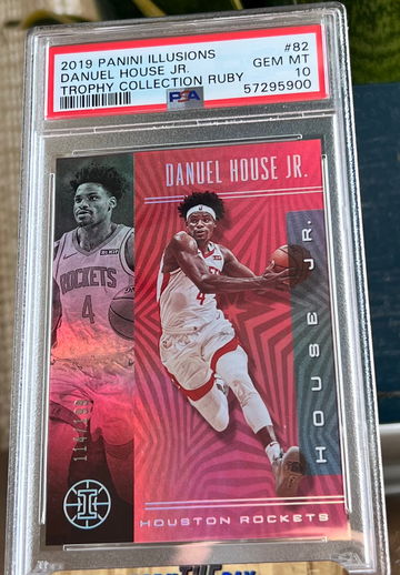 2019 Panini Illusions Trophy Collection Ruby /199 Danuel House Jr #82 PSA 10 Gem