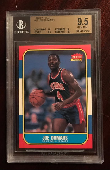 1986 Fleer - Joe Dumars HOF RC BGS 9.5