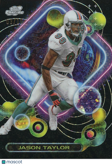 Jason Taylor 2024 Topps Chrome Cosmic Black Refractor SSP Dolphins 3/10
