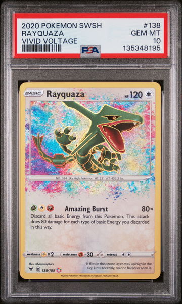 2020 Pokemon Sword and Shield Vivid Voltage Rayquaza #138 PSA 10