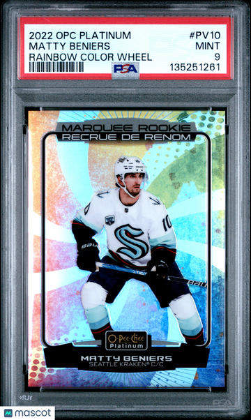 2022-23 O-Pee-Chee Platinum Matty Beniers #PV10 Rainbow Color Wheel Rookie PSA 9