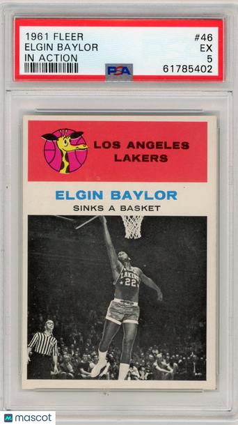 1961 Fleer Elgin Baylor #46 In Action PSA 5