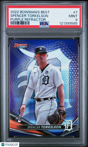 2022 Bowman's Best Spencer Torkelson #7 Purple Refractor /250 PSA 9